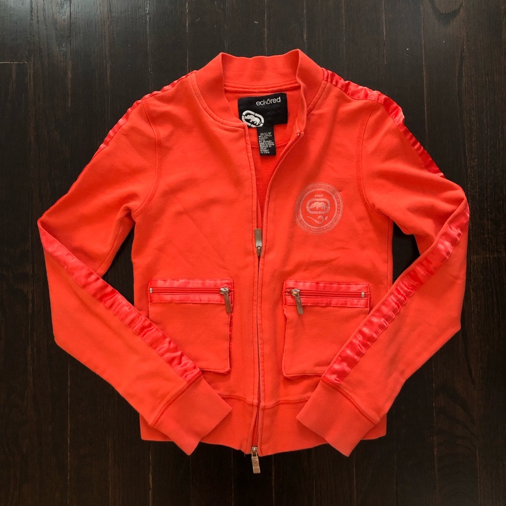 Zip-Up Sweater with Shiny Accents and Pockets